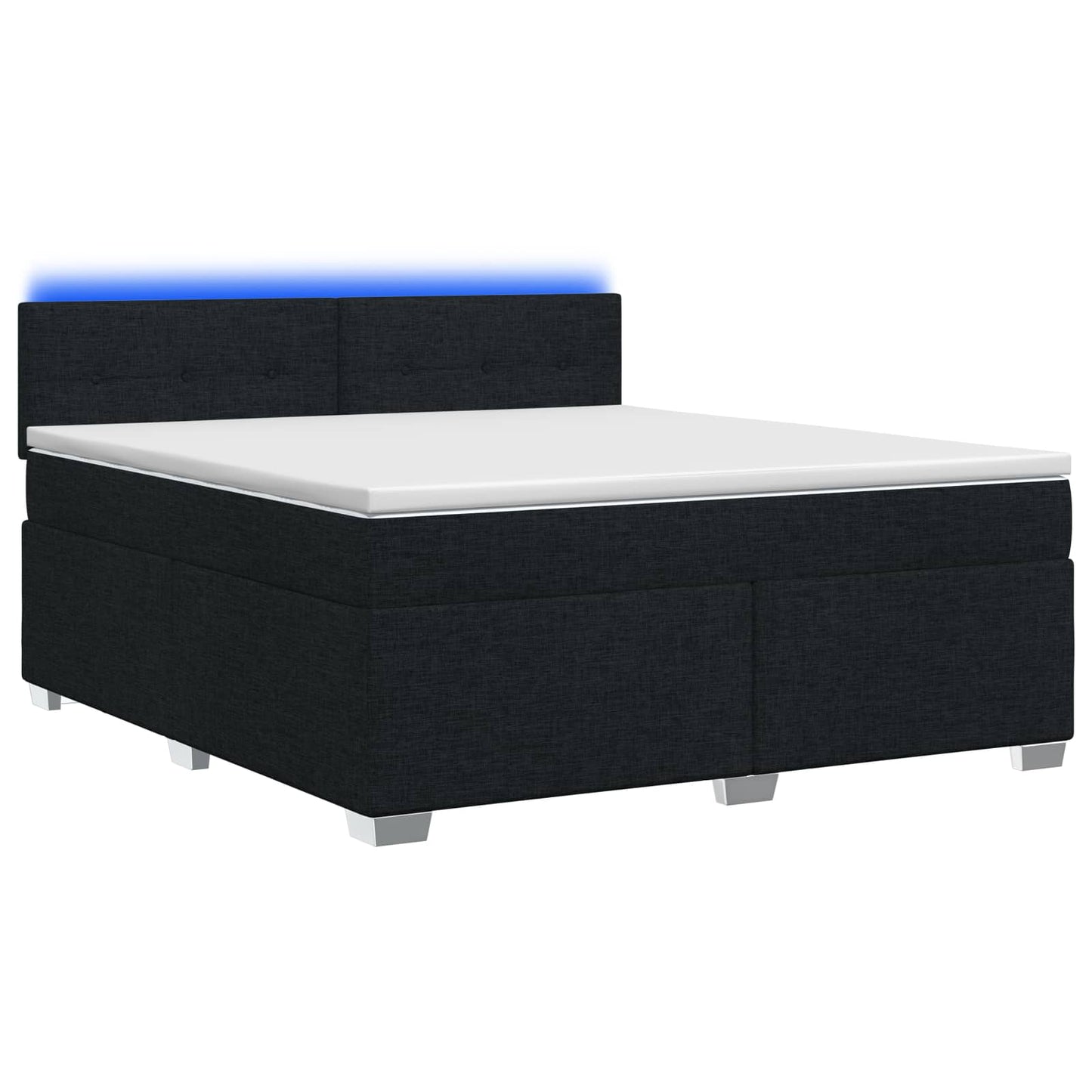 Boxspring ágy matraccal és LED-del Fekete 140 x 190 cm Szövet