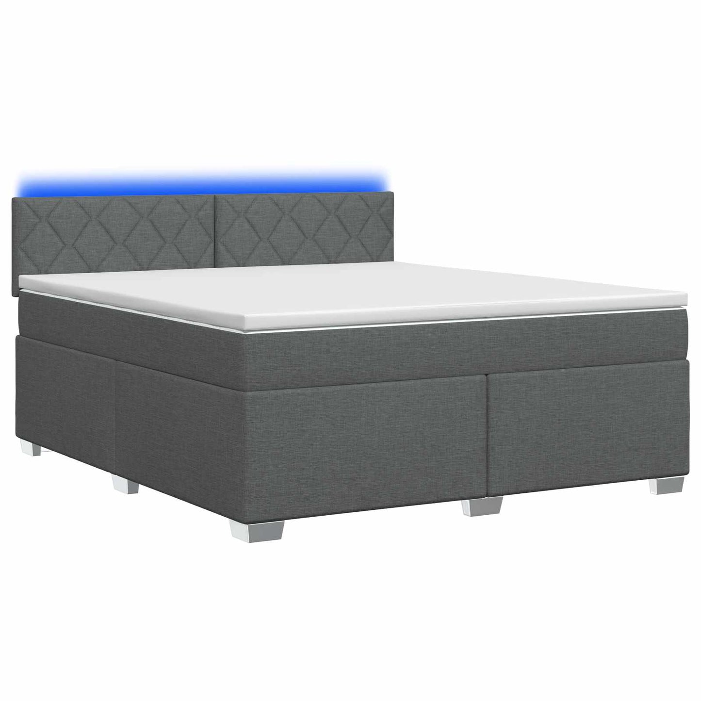Boxspring ágy matraccal és LED-del Sötétszürke 160 x 200 cm