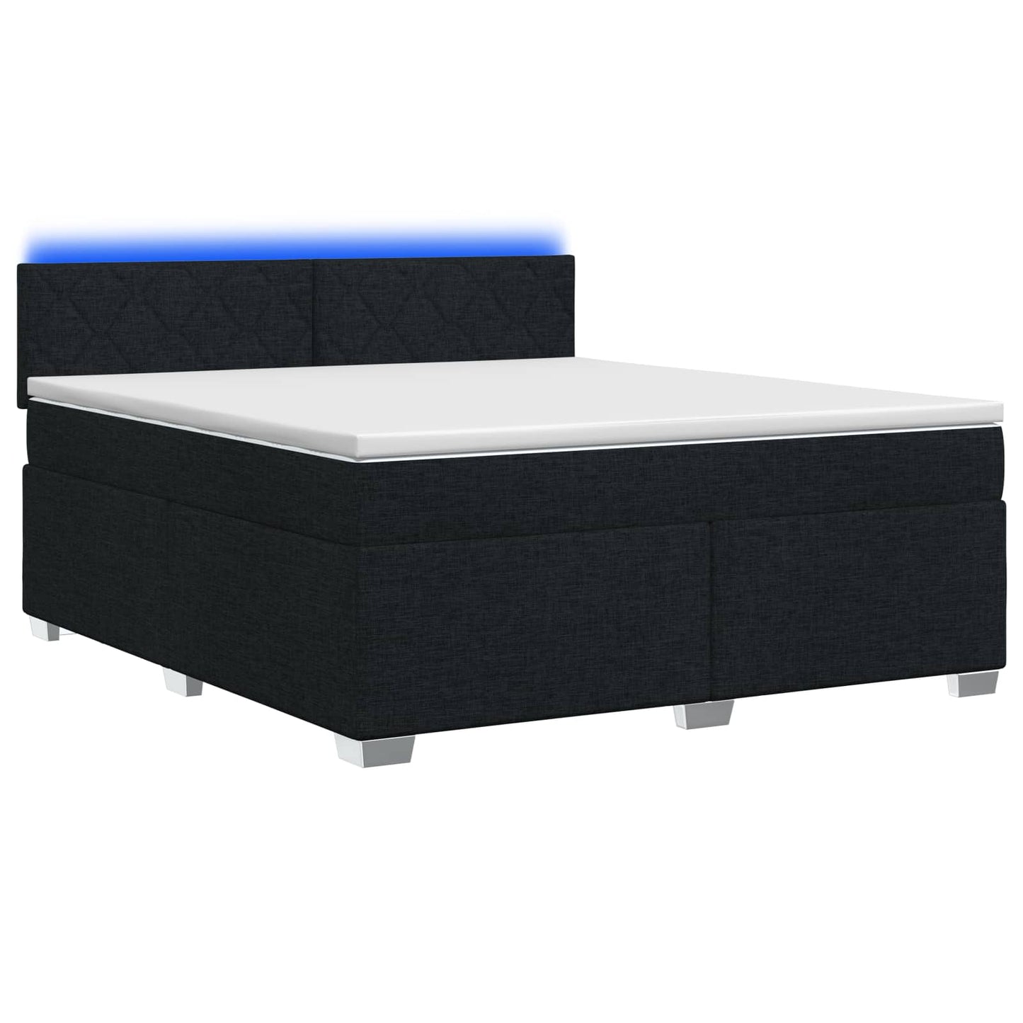 Boxspring ágy matraccal és LED-del Fekete 160 x 200 cm Szövet