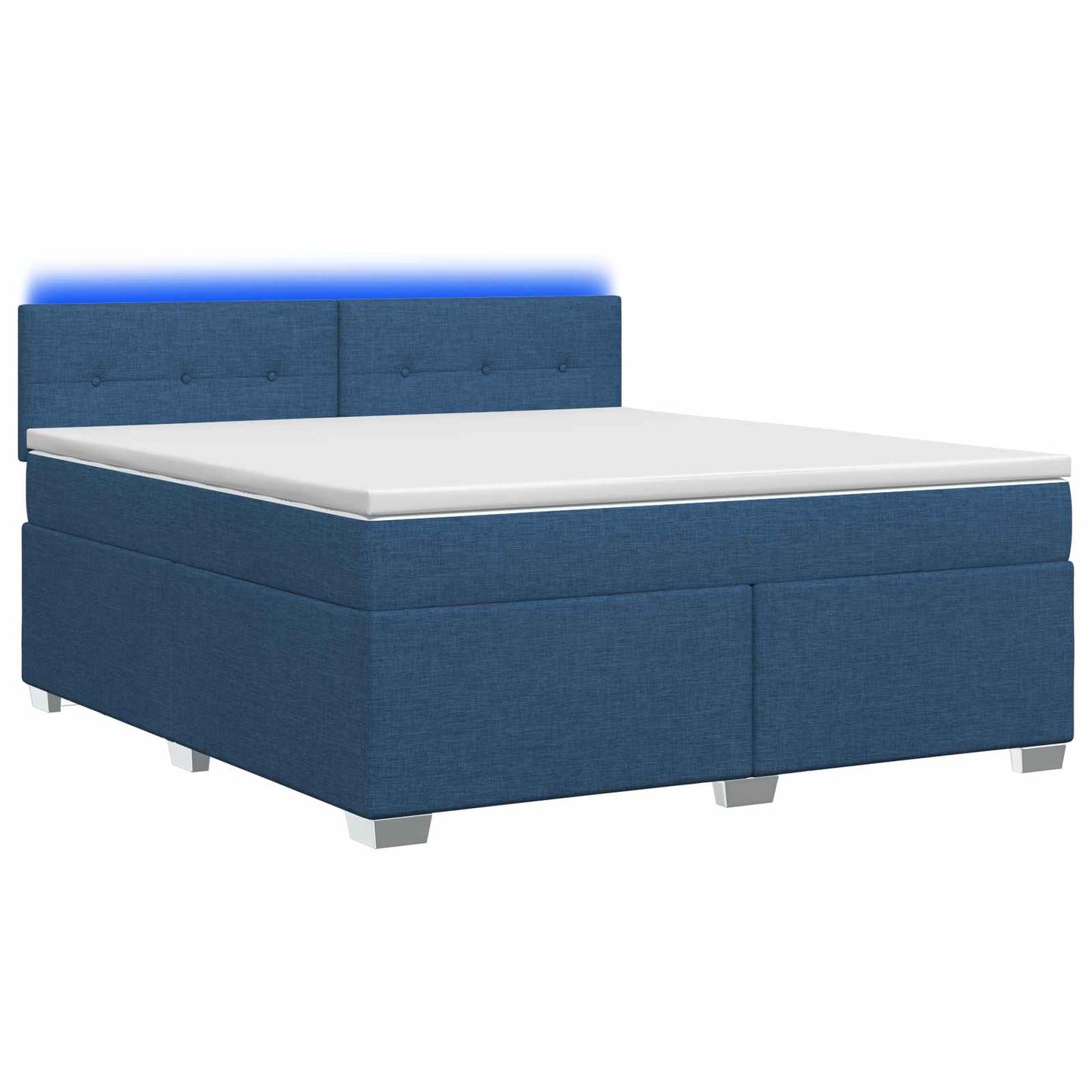 Boxspring ágy matraccal és LED-del Kék 180 x 200 cm Szövet