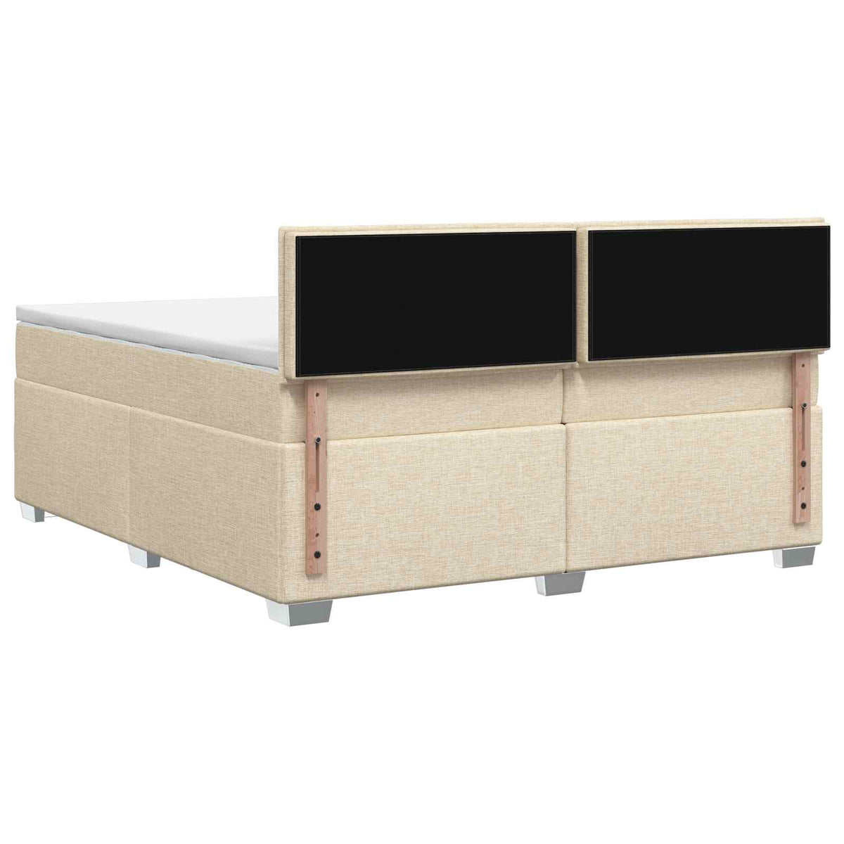 Boxspring ágy matraccal és LED-del Krémszínű 200 x 200 cm