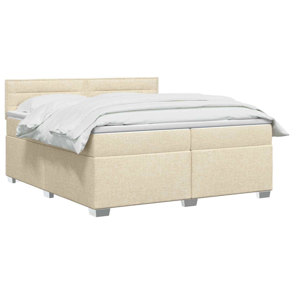 Boxspring ágy matraccal és LED-del Krémszínű 200 x 200 cm