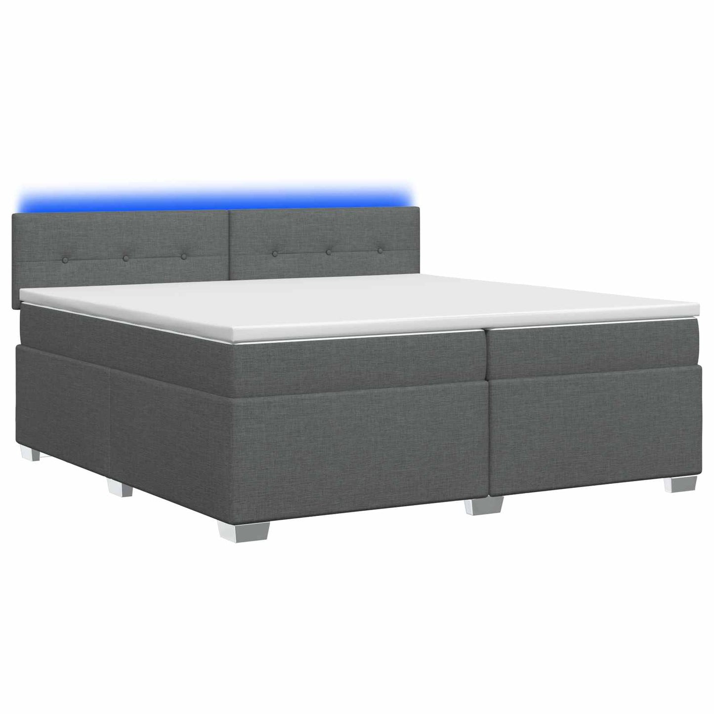 Boxspring ágy matraccal és LED-del Sötétszürke 200 x 200 cm