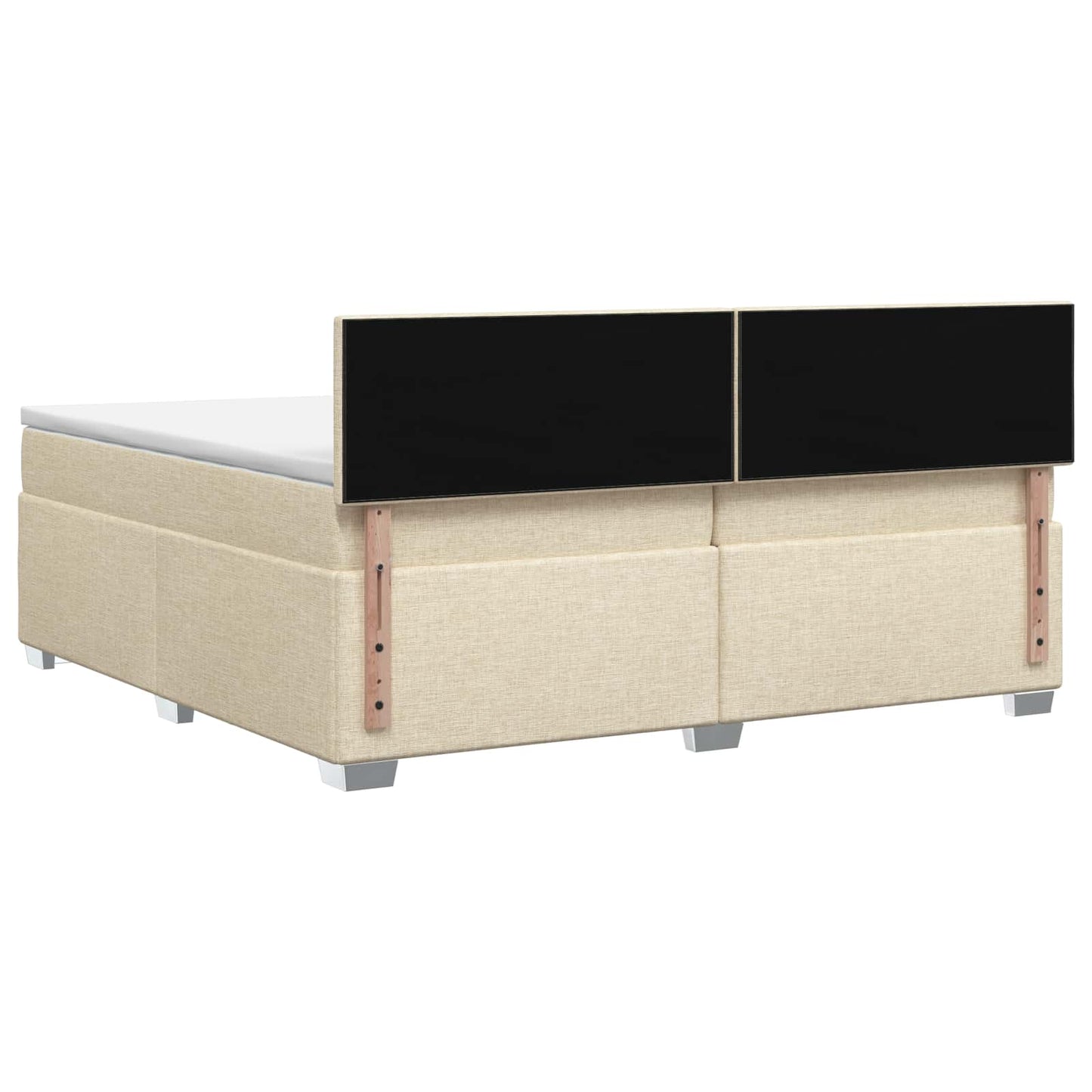Boxspring ágy matraccal és LED-del Krémszínű 200 x 200 cm