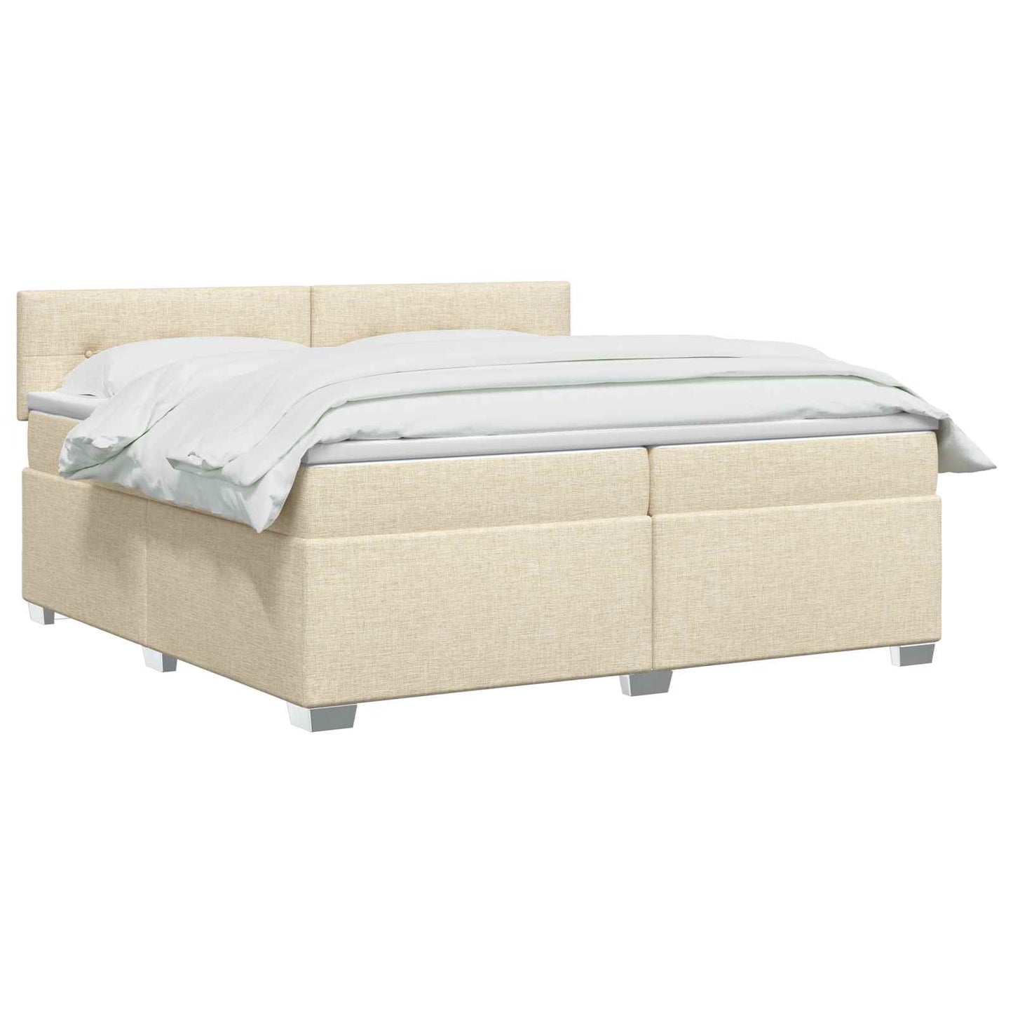 Boxspring ágy matraccal és LED-del Krémszínű 200 x 200 cm