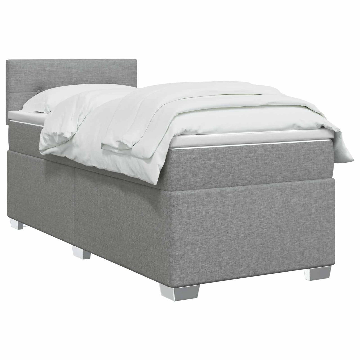 Boxspring ágy matraccal és LED-del Világosszürke Egyszemélyes