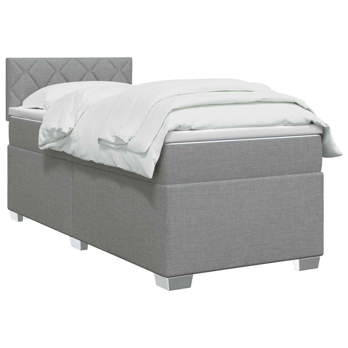 Boxspring ágy matraccal és LED-del Világosszürke Egyszemélyes