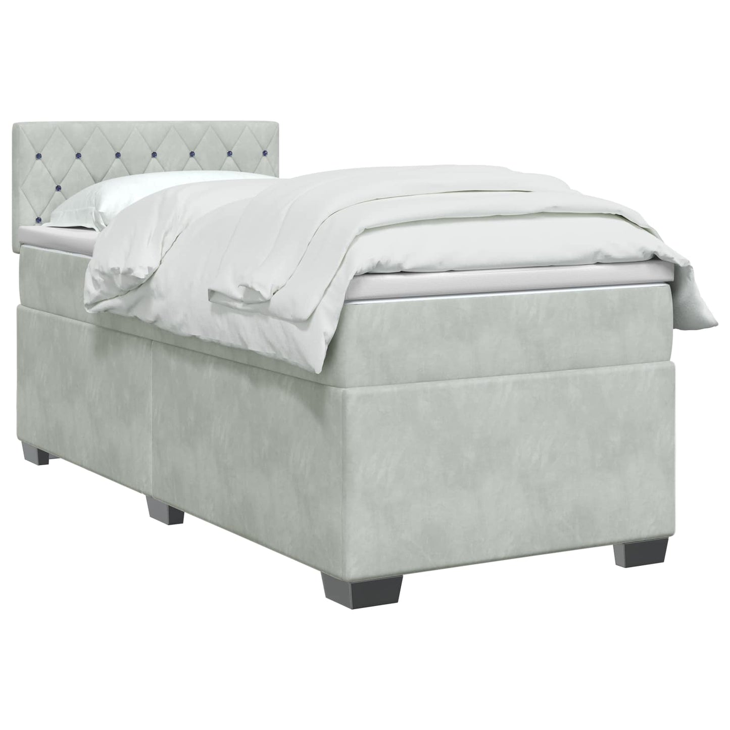 Boxspring ágy matraccal és LED-del Világosszürke 80 x 200 cm