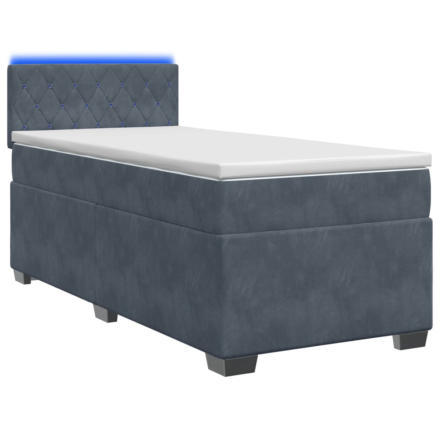 Boxspring ágy matraccal és LED-del Sötétszürke 80 x 200 cm