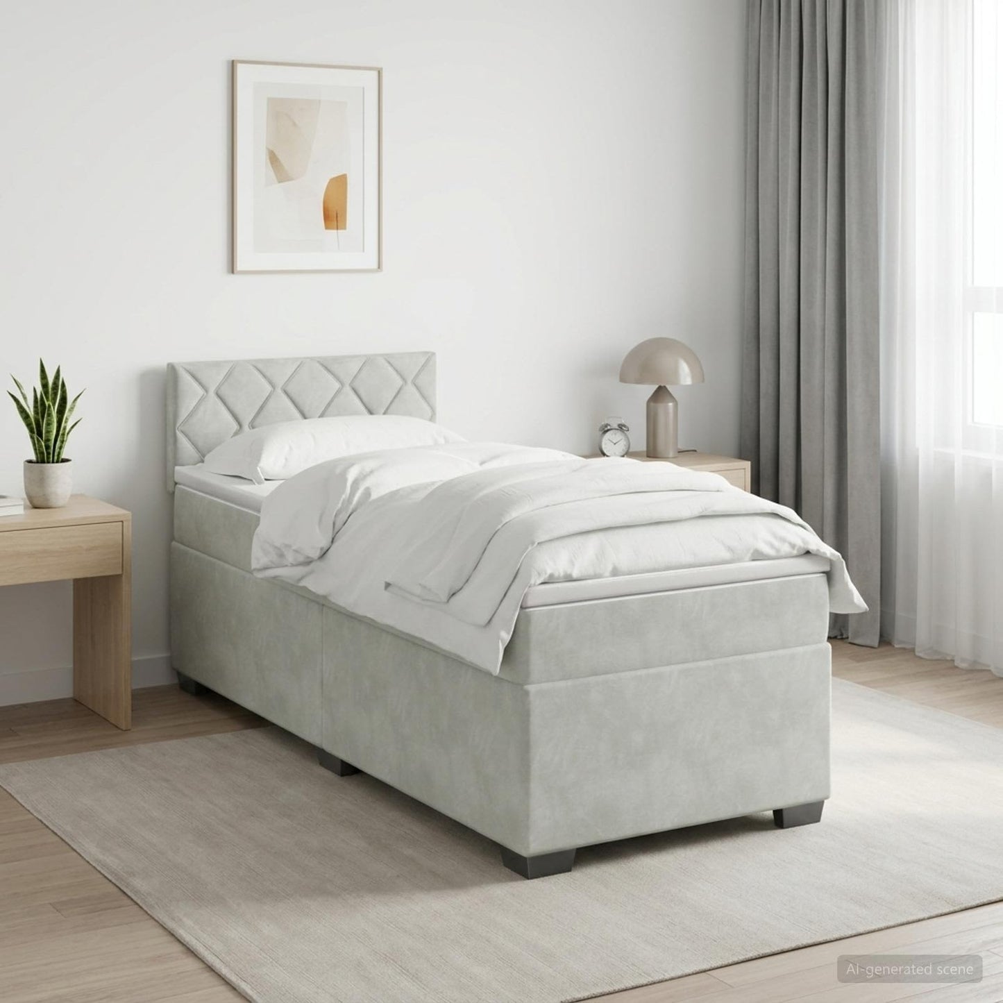 Boxspring ágy matraccal és LED-del Világosszürke 80 x 200 cm
