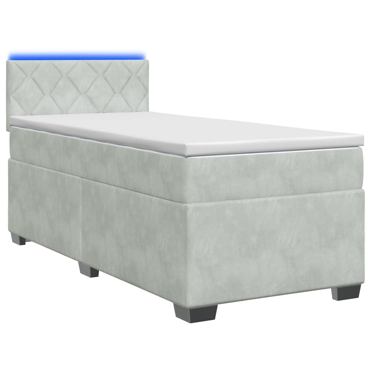 Boxspring ágy matraccal és LED-del Világosszürke 80 x 200 cm