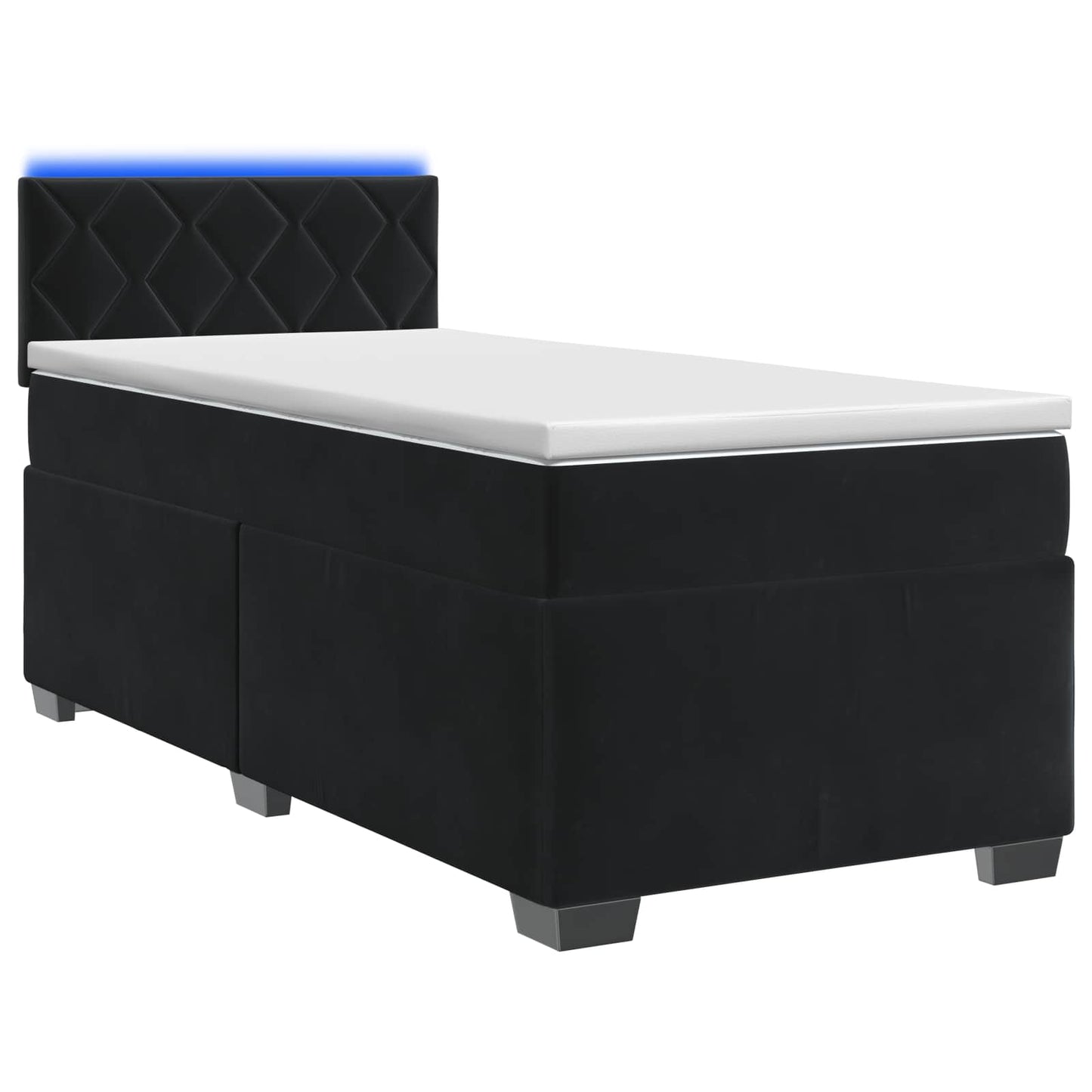 Boxspring ágy matraccal és LED-del Fekete 80 x 200 cm Bársony