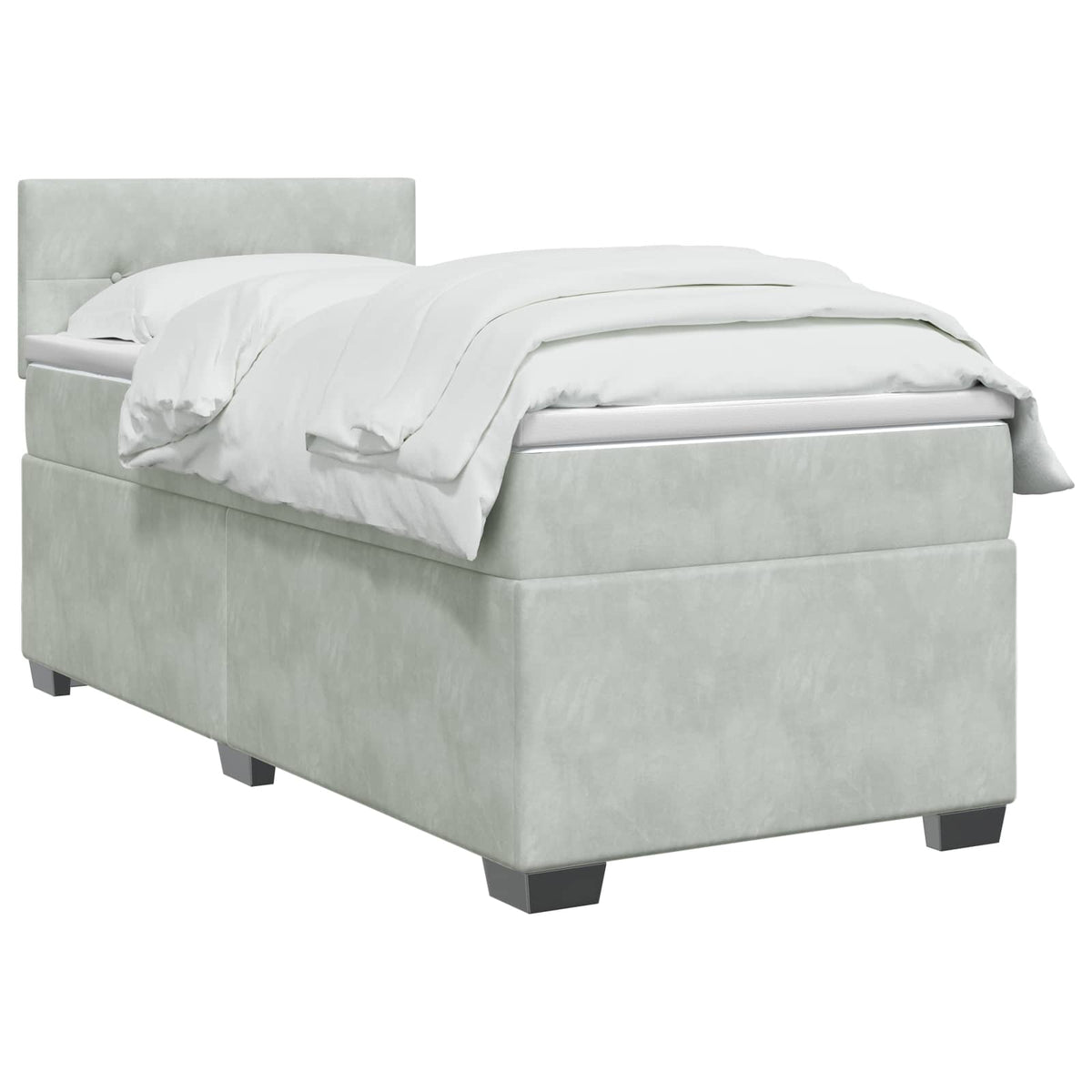 Boxspring ágy matraccal és LED-del Világosszürke 90 x 190 cm