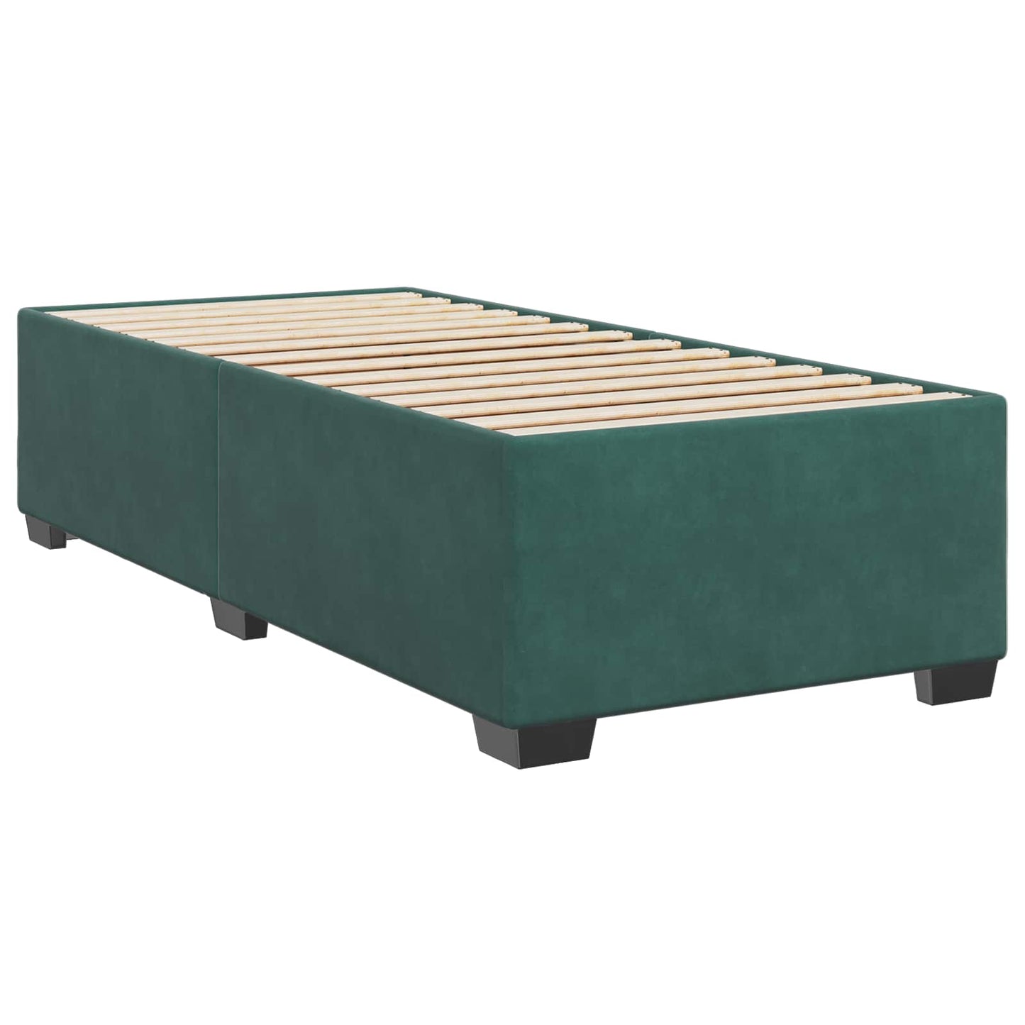 Boxspring ágy matraccal és LED-del Sötétzöld 90 x 200 cm