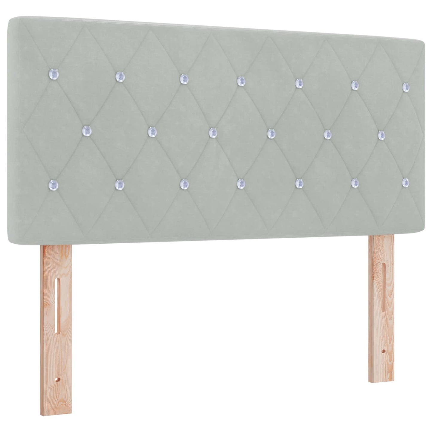 Boxspring ágy matraccal és LED-del Világosszürke 100 x 200 cm