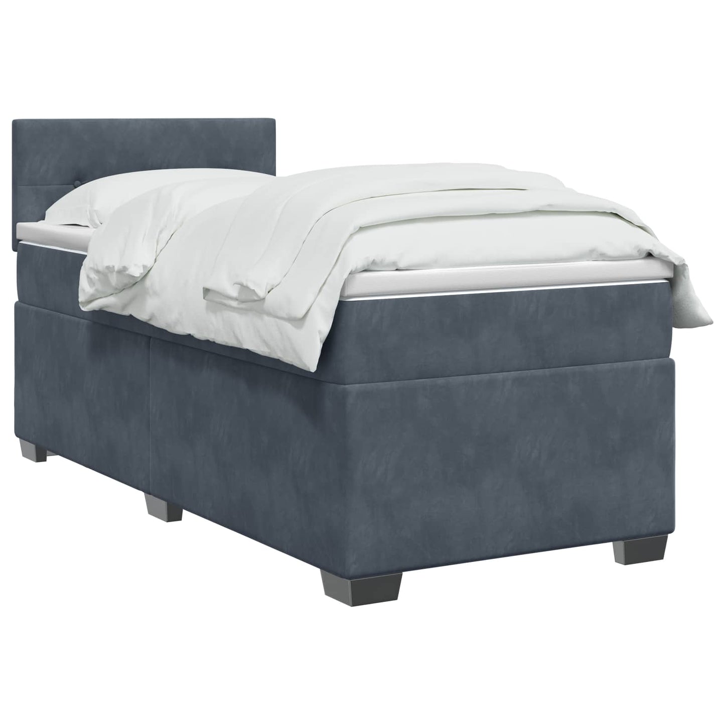 Boxspring ágy matraccal és LED-del Sötétszürke 100 x 200 cm