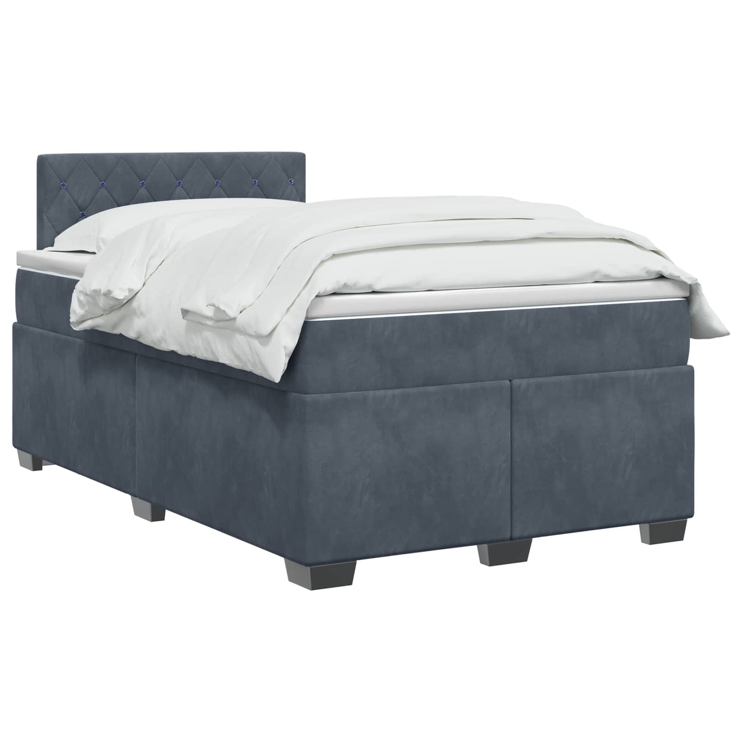 Boxspring ágy matraccal és LED-del Sötétszürke 120 x 190 cm