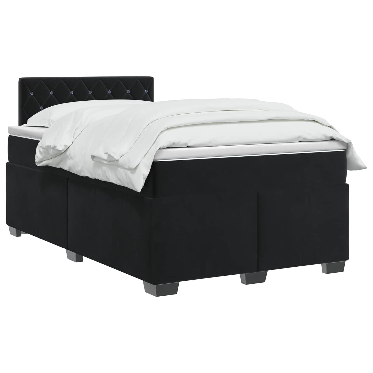 Boxspring ágy matraccal és LED-del Fekete 120 x 190 cm Bársony