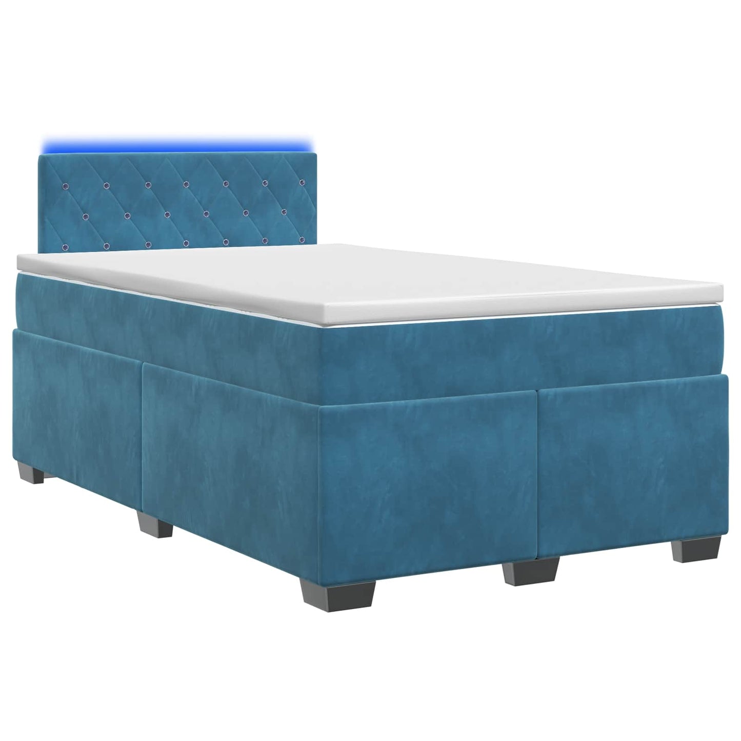 Boxspring ágy matraccal és LED-del Kék 120 x 190 cm Bársony
