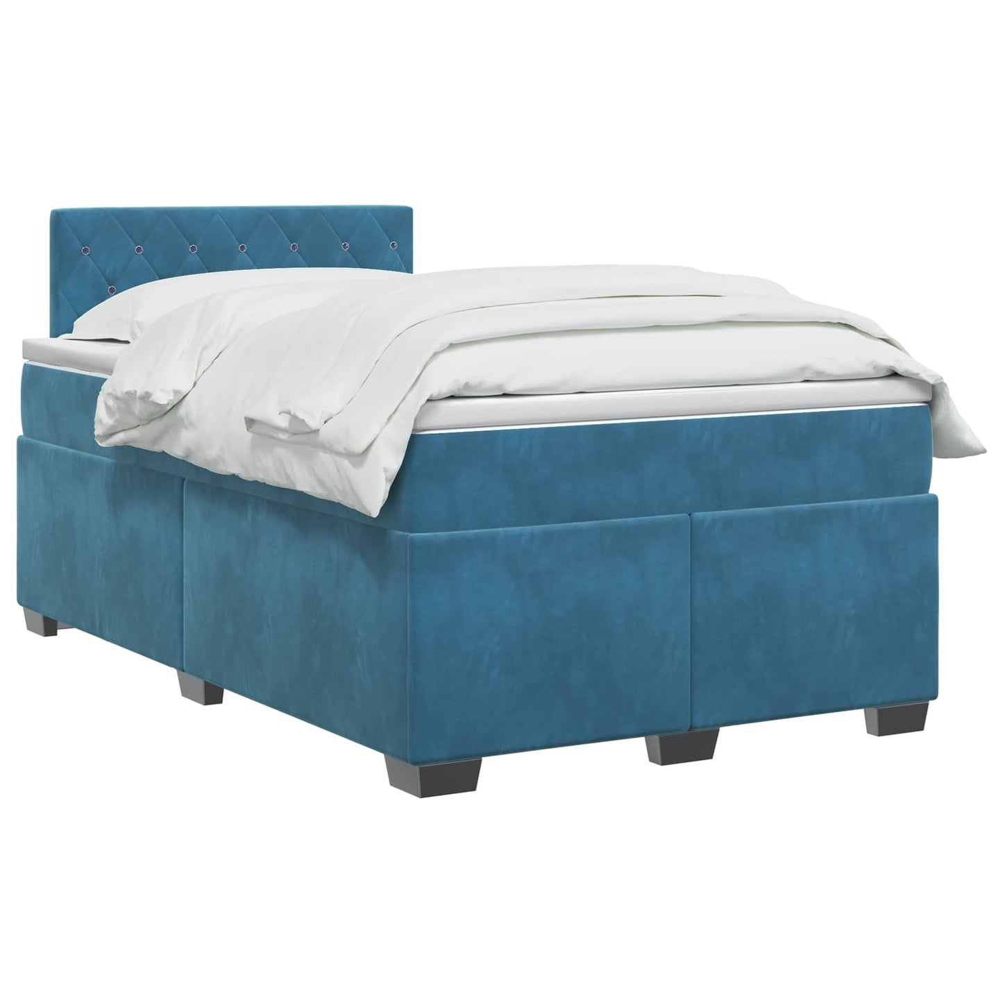 Boxspring ágy matraccal és LED-del Kék 120 x 190 cm Bársony