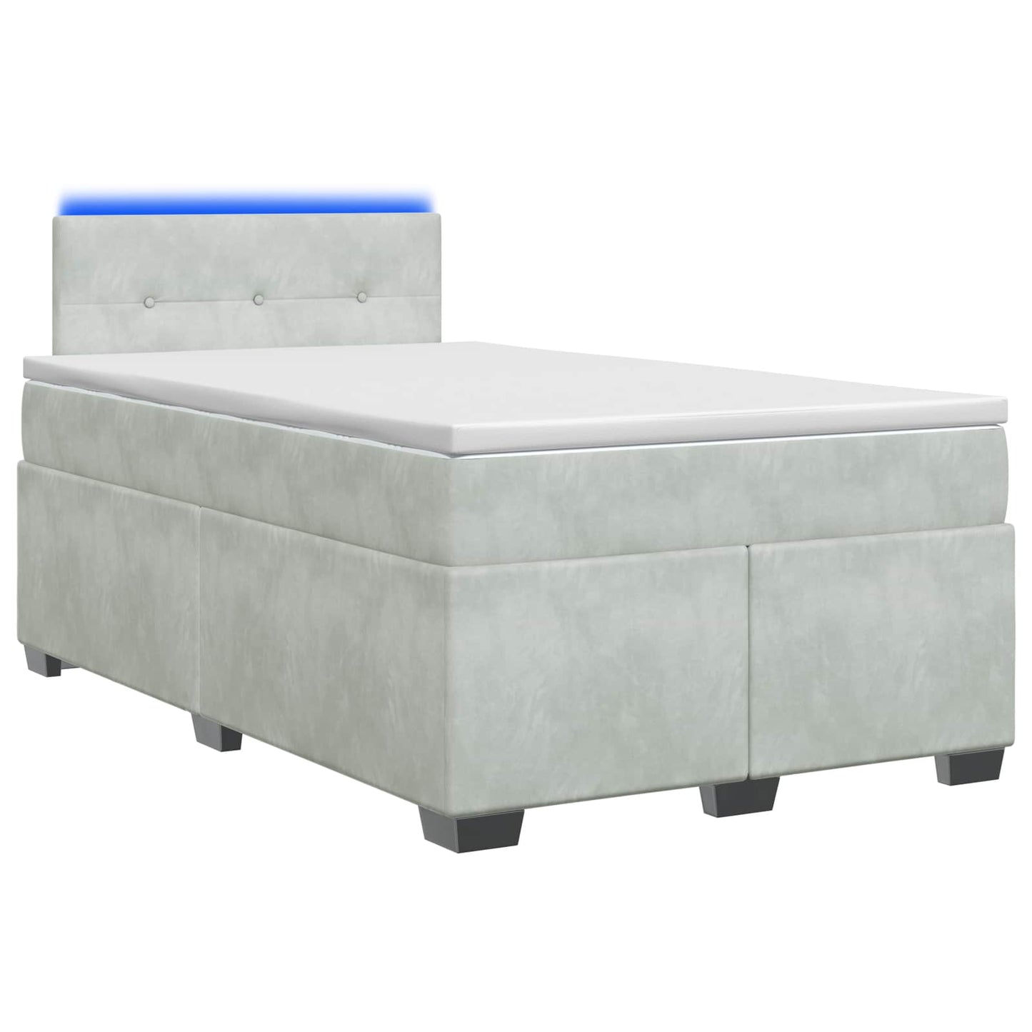 Boxspring ágy matraccal és LED-del Világosszürke 120 x 190 cm