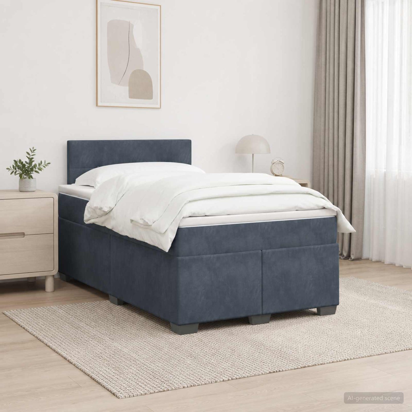 Boxspring ágy matraccal és LED-del Sötétszürke 120 x 190 cm