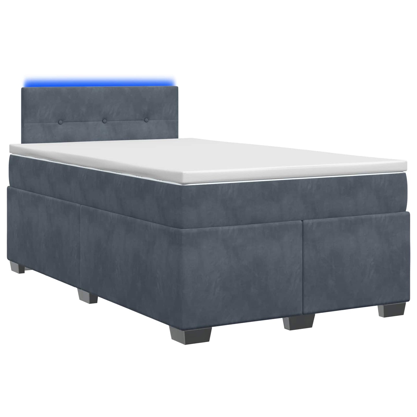 Boxspring ágy matraccal és LED-del Sötétszürke 120 x 190 cm