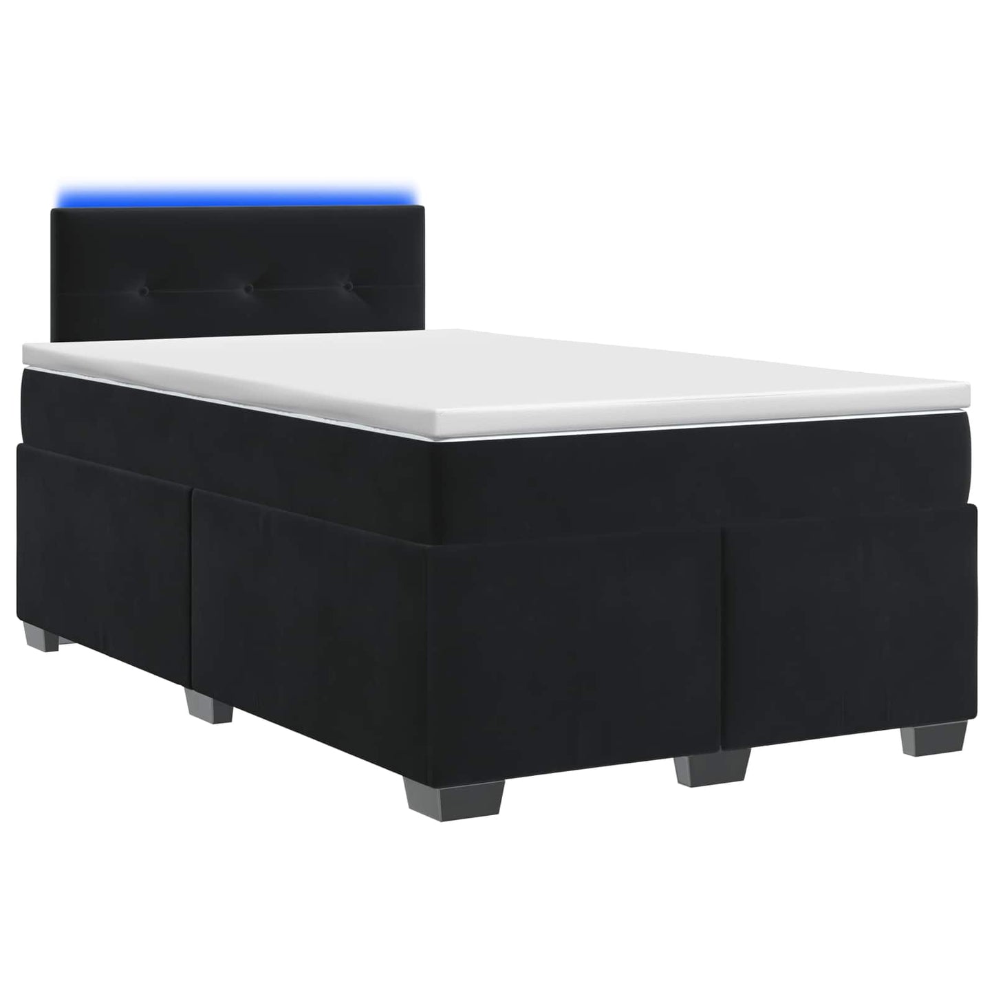 Boxspring ágy matraccal és LED-del Fekete 120 x 190 cm Bársony