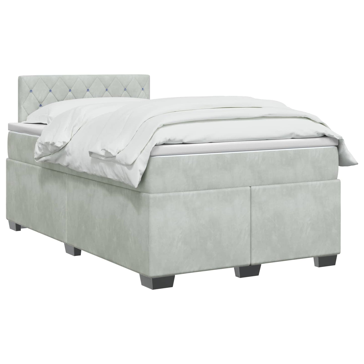 Boxspring ágy matraccal és LED-del Világosszürke 120 x 200 cm