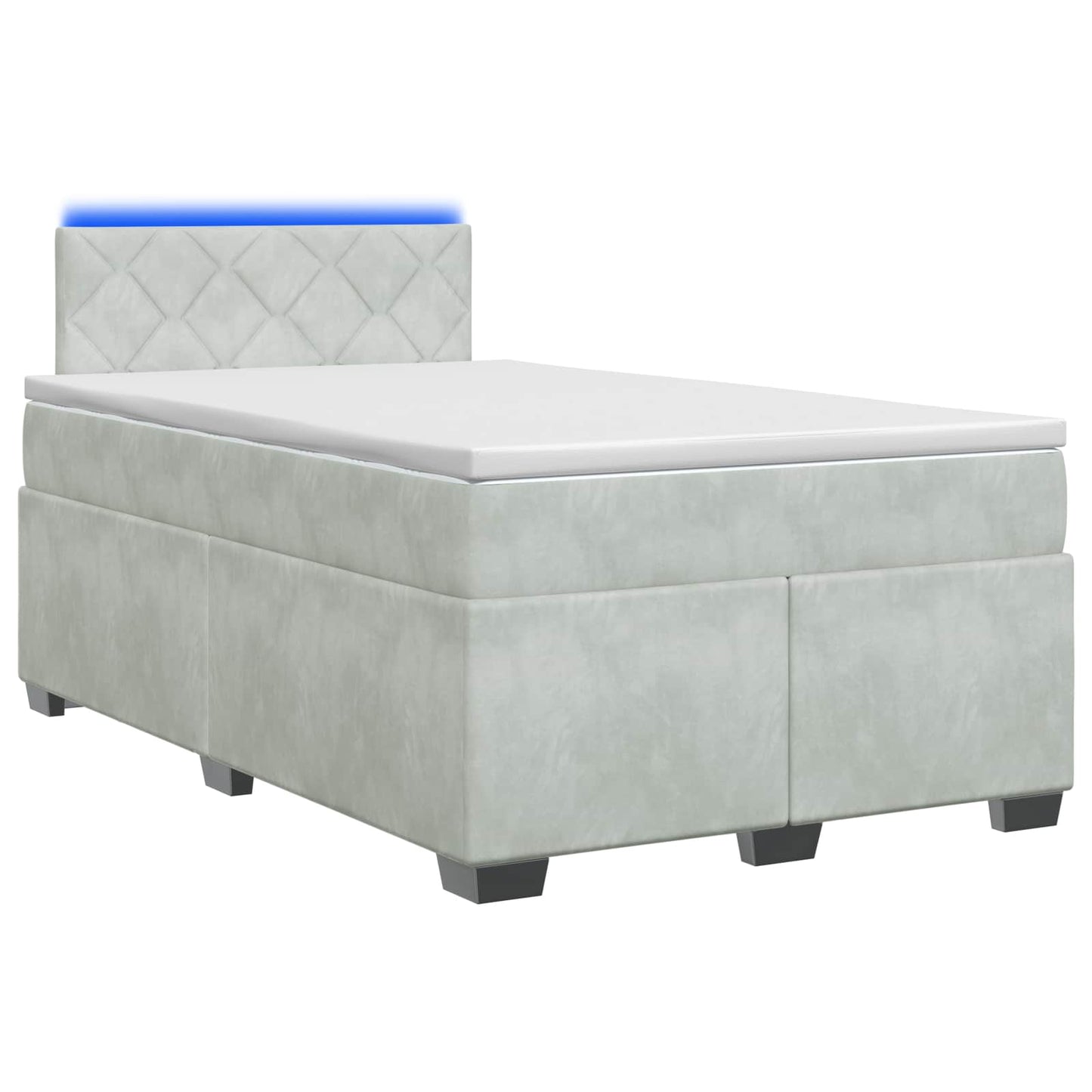 Boxspring ágy matraccal és LED-del Világosszürke 120 x 200 cm