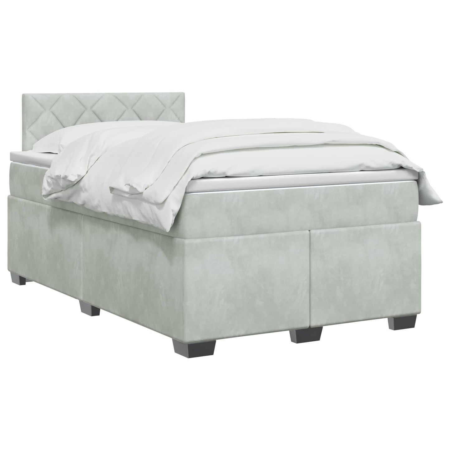 Boxspring ágy matraccal és LED-del Világosszürke 120 x 200 cm