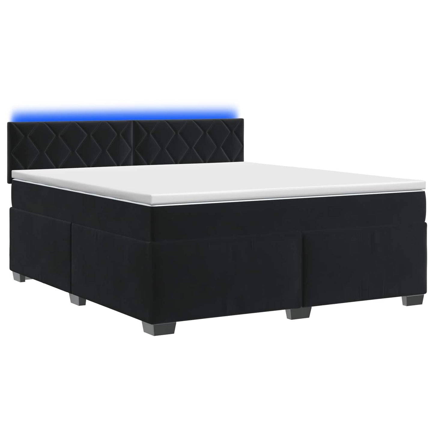 Boxspring ágy matraccal és LED-del Fekete 140 x 200 cm Bársony
