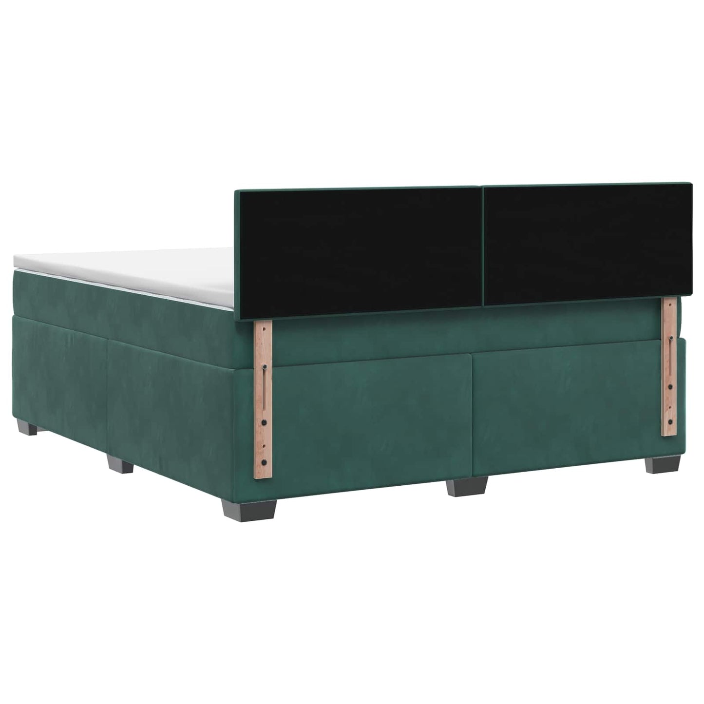Boxspring ágy matraccal és LED-del Sötétzöld 160 x 200 cm