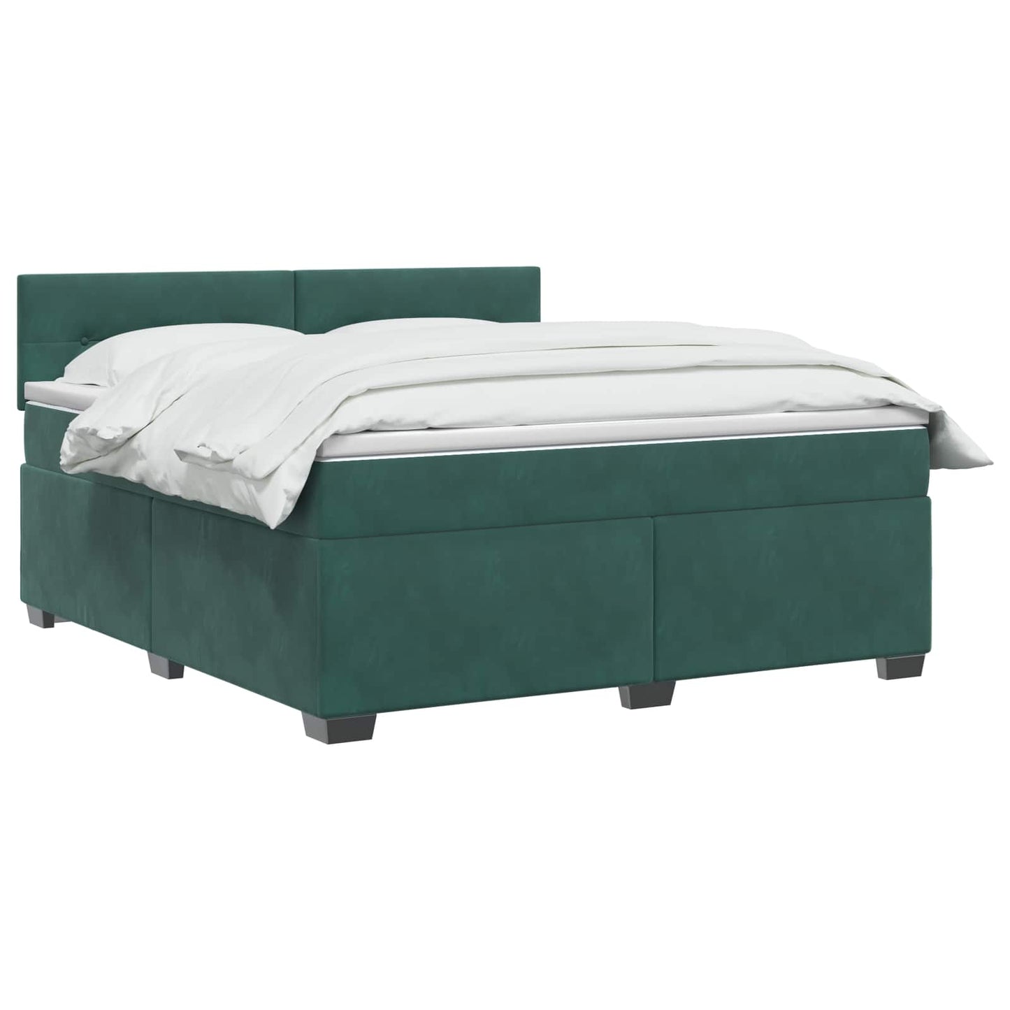 Boxspring ágy matraccal és LED-del Sötétzöld 160 x 200 cm