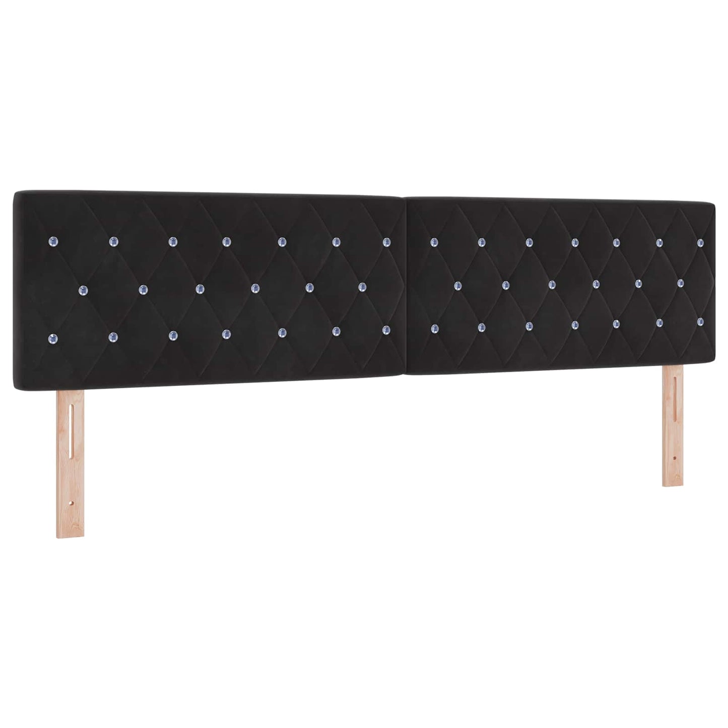 Boxspring ágy matraccal és LED-del Fekete 180 x 200 cm Bársony