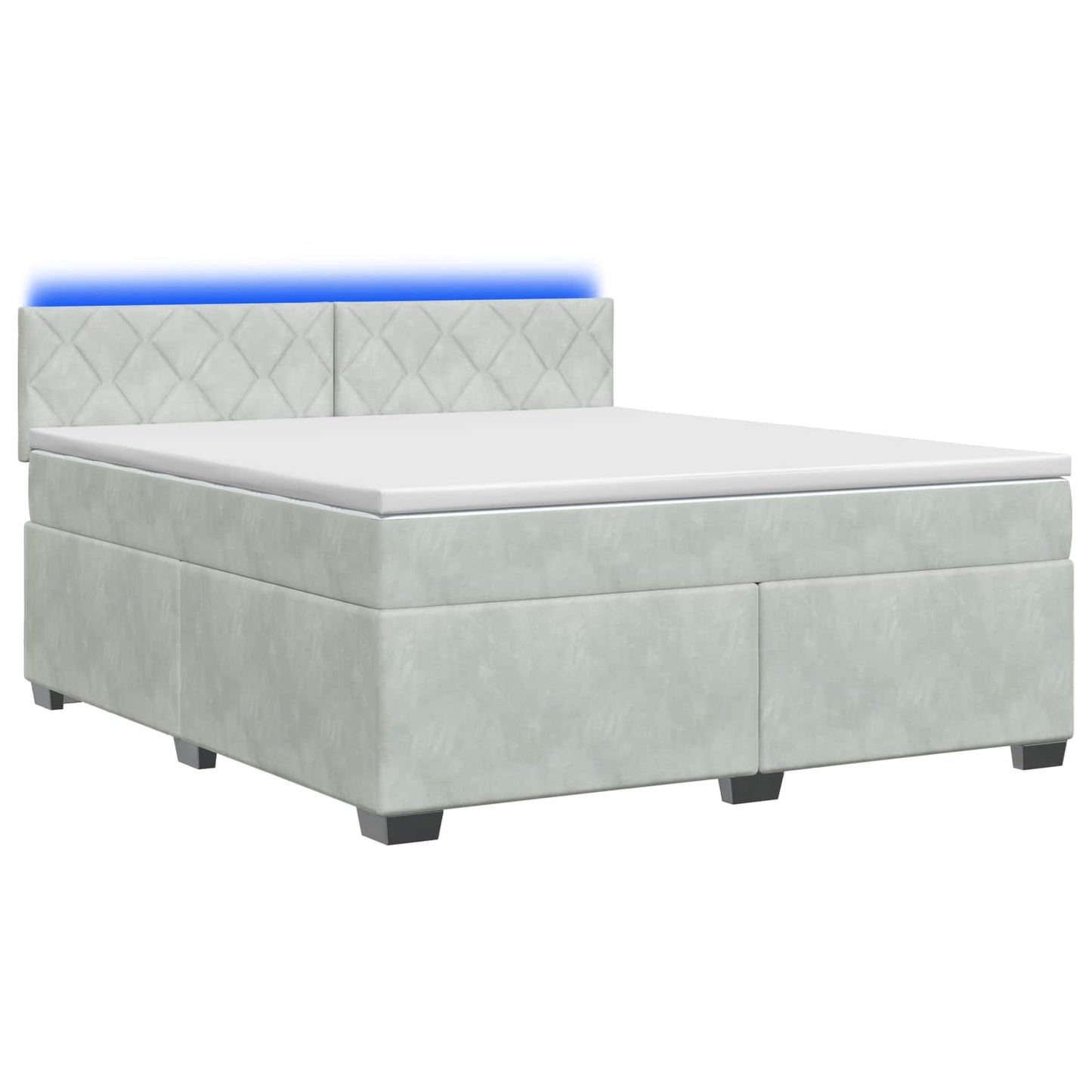 Boxspring ágy matraccal és LED-del Világosszürke 180 x 200 cm