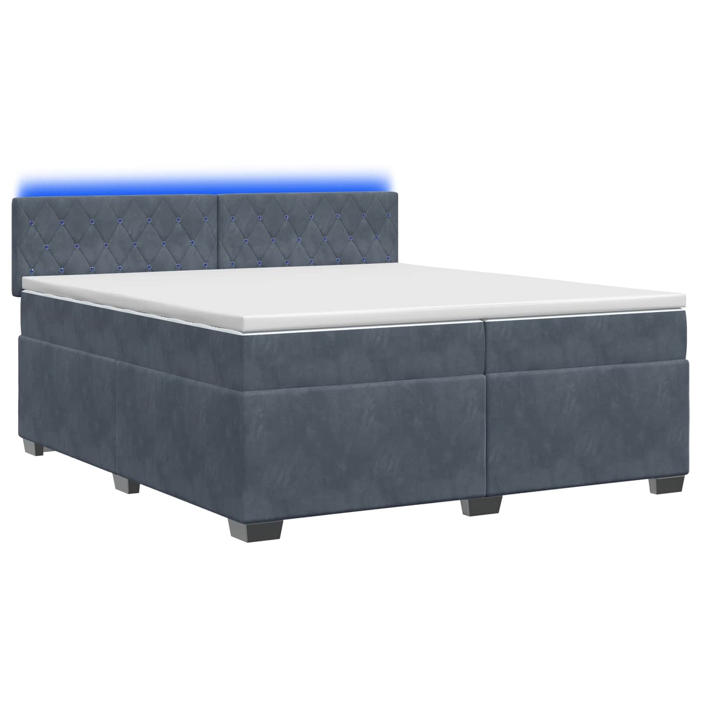 Boxspring ágy matraccal és LED-del Sötétszürke 200 x 200 cm