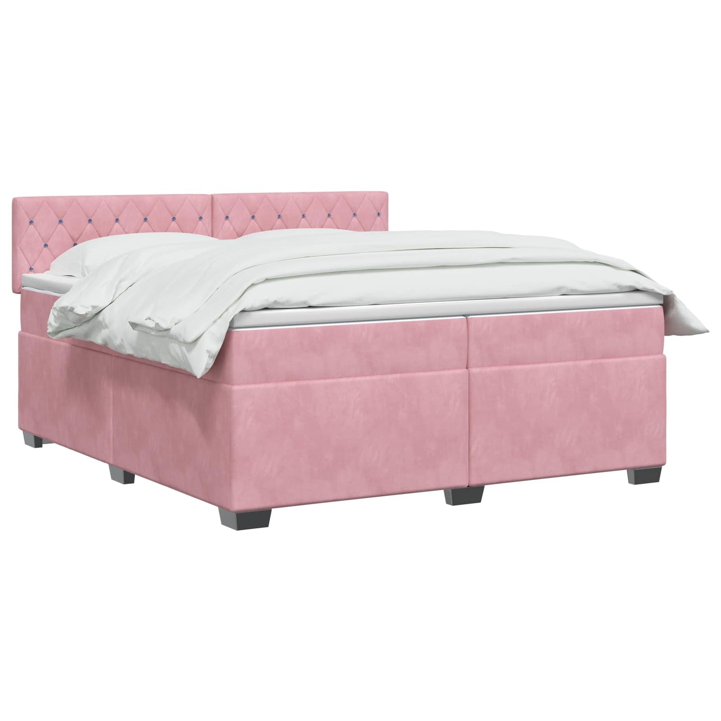 Boxspring ágy matraccal és LED-del Rózsaszín 200 x 200 cm