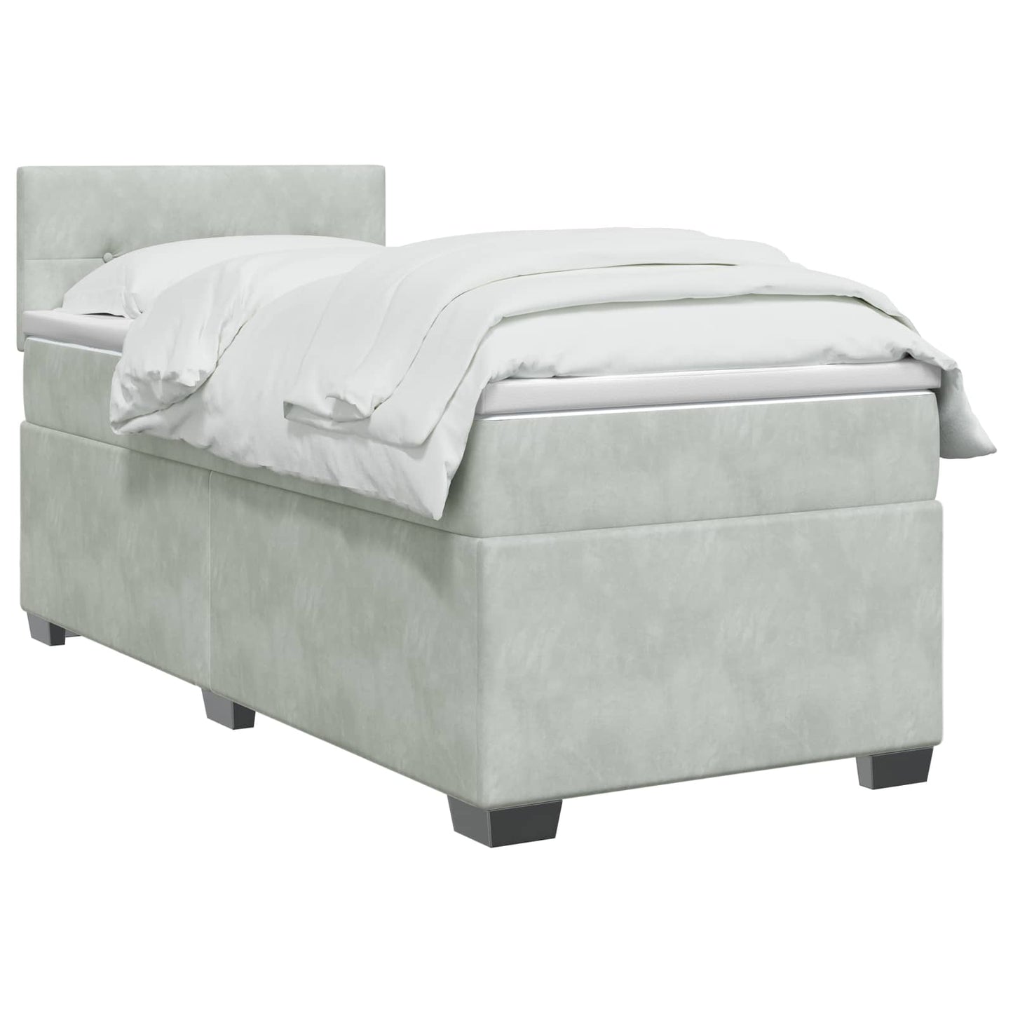 Boxspring ágy matraccal és LED-del Világosszürke Egyszemélyes