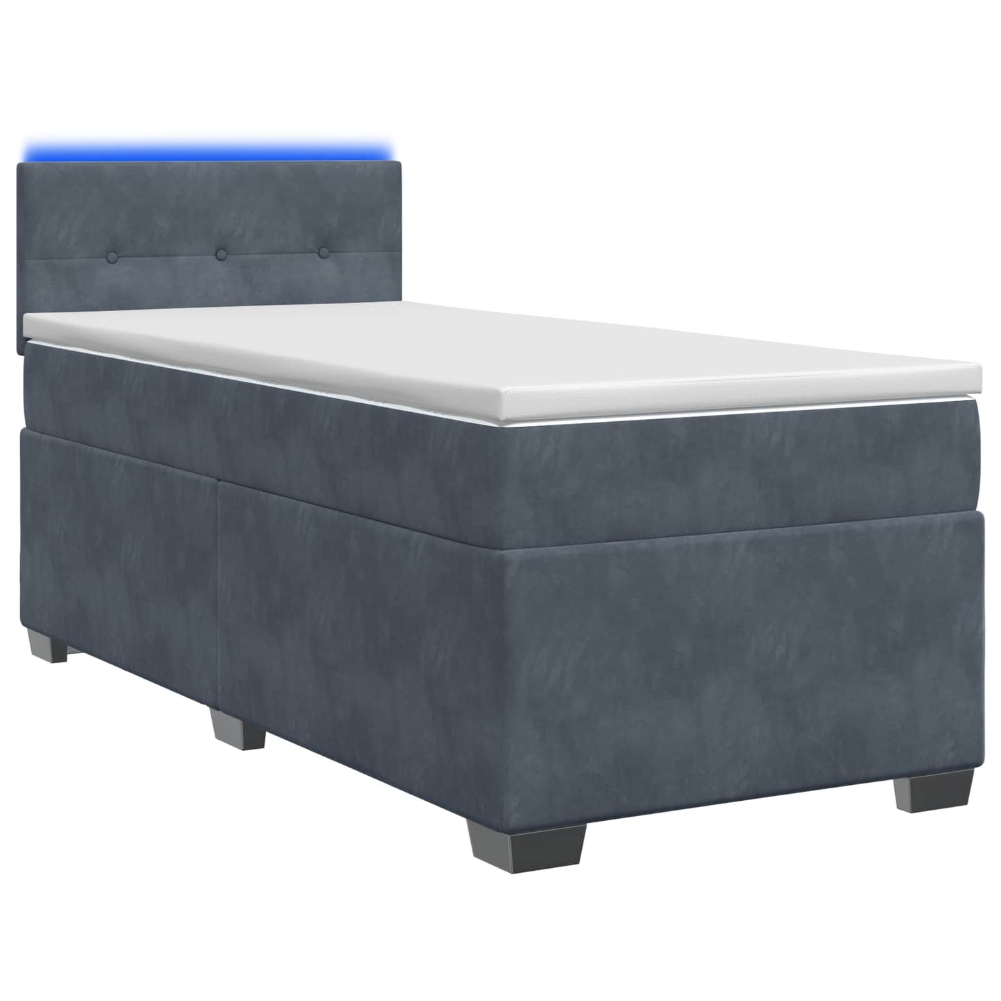 Boxspring ágy matraccal és LED-del Sötétszürke Egyszemélyes