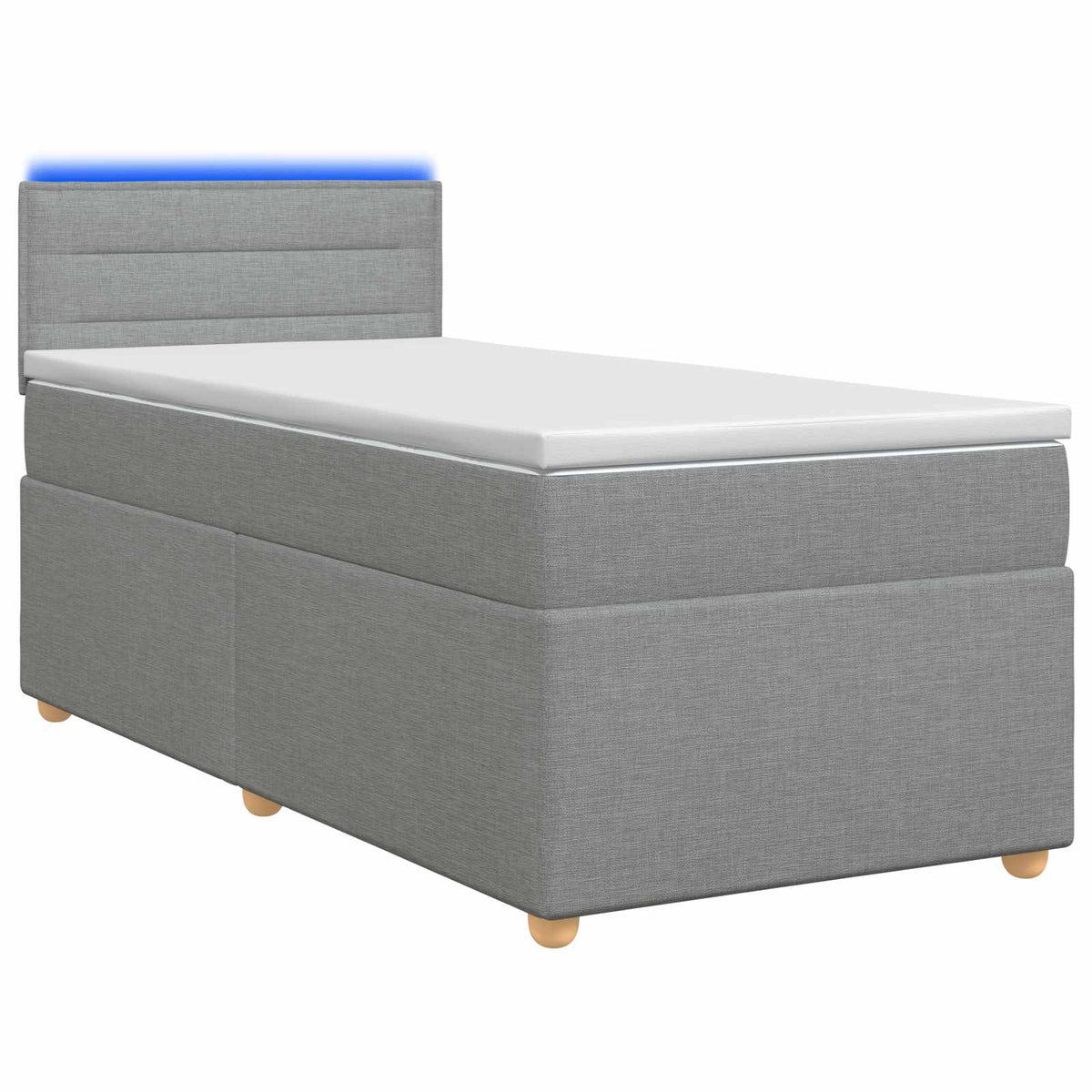 Boxspring ágy matraccal Világosszürke 80 x 200 cm Szövet