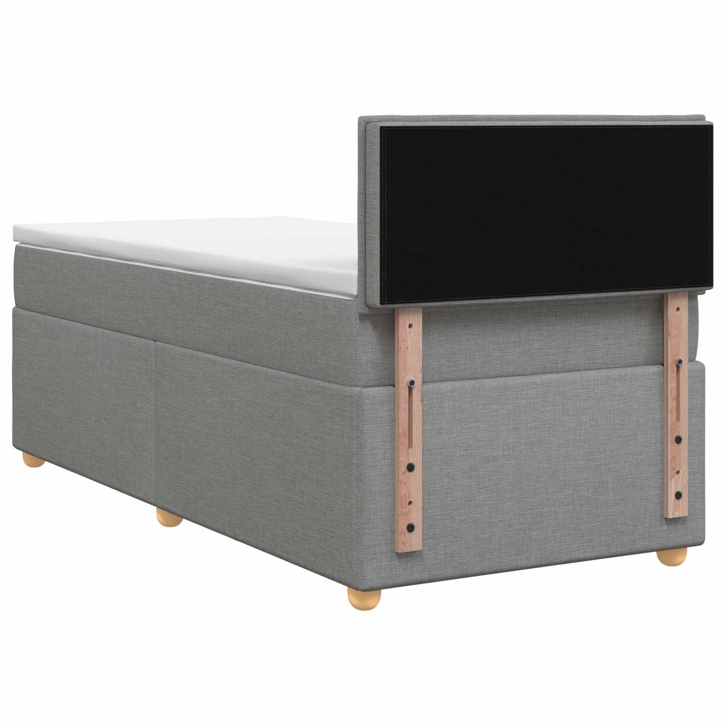 Boxspring ágy matraccal Világosszürke 80 x 200 cm Szövet
