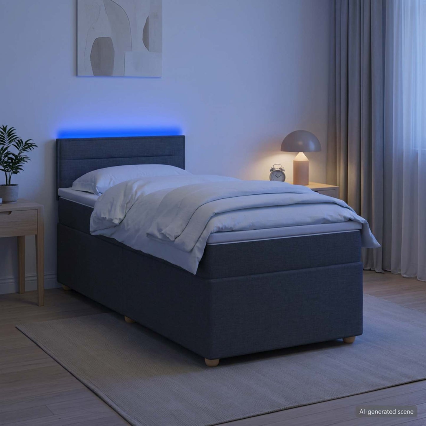 Boxspring ágy matraccal Sötétszürke 80 x 200 cm Szövet