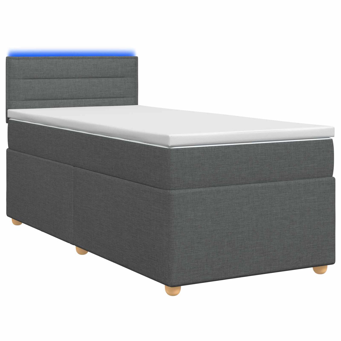 Boxspring ágy matraccal Sötétszürke 80 x 200 cm Szövet