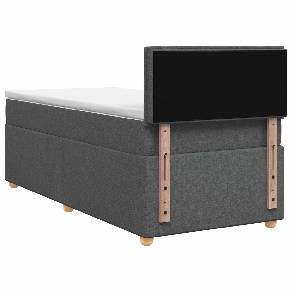 Boxspring ágy matraccal Sötétszürke 80 x 200 cm Szövet