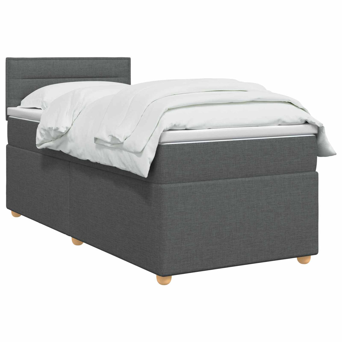 Boxspring ágy matraccal Sötétszürke 80 x 200 cm Szövet
