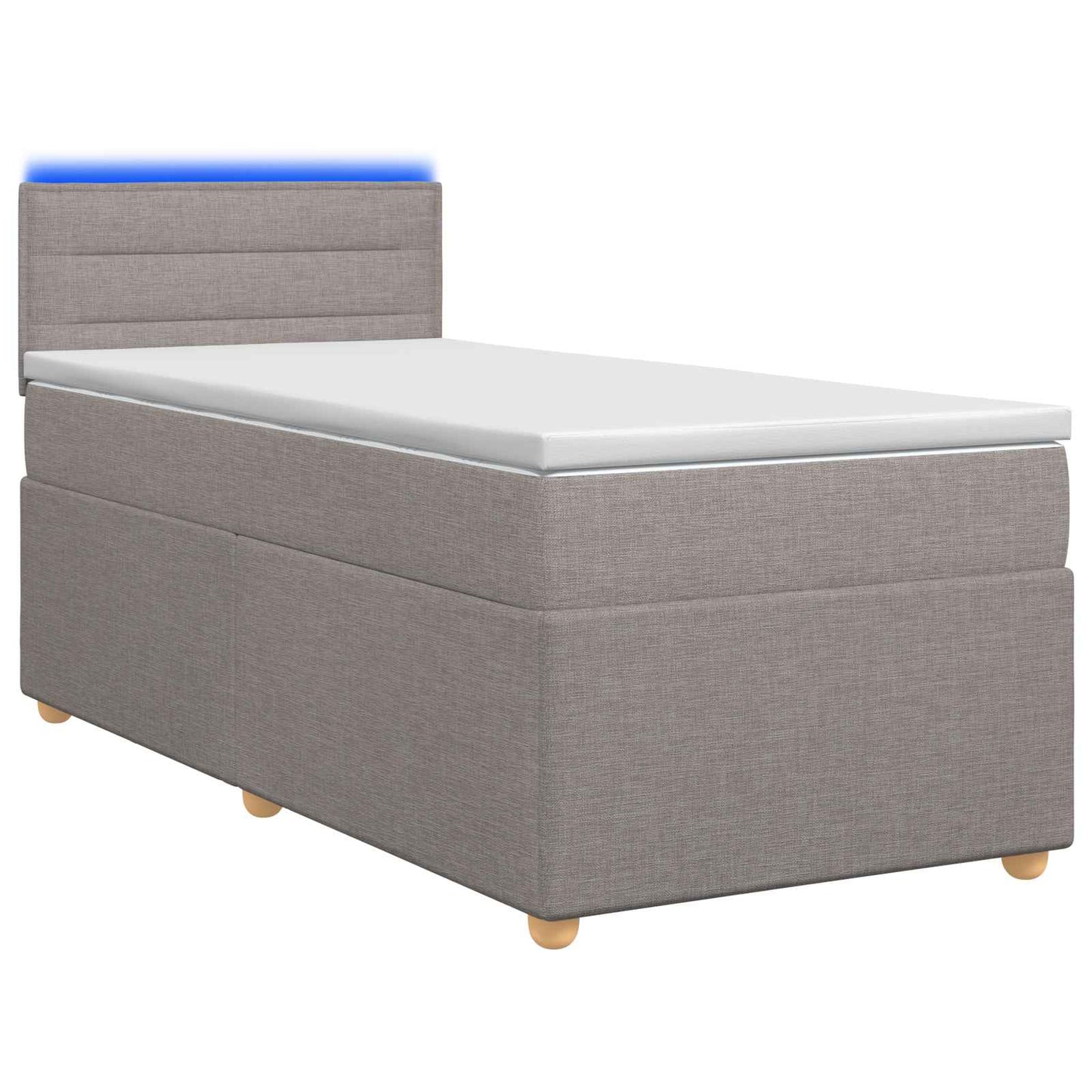 Boxspring ágy matraccal fejtámlával Tópszínű 80 x 200 cm Szövet