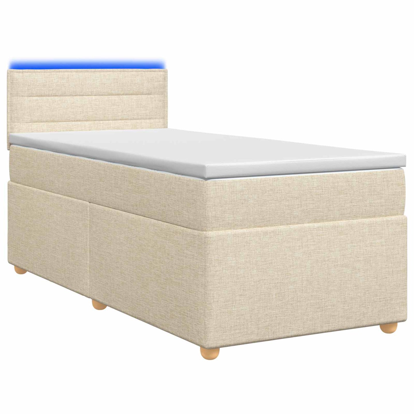 Boxspring ágy matraccal Krémszínű 80 x 200 cm Szövet