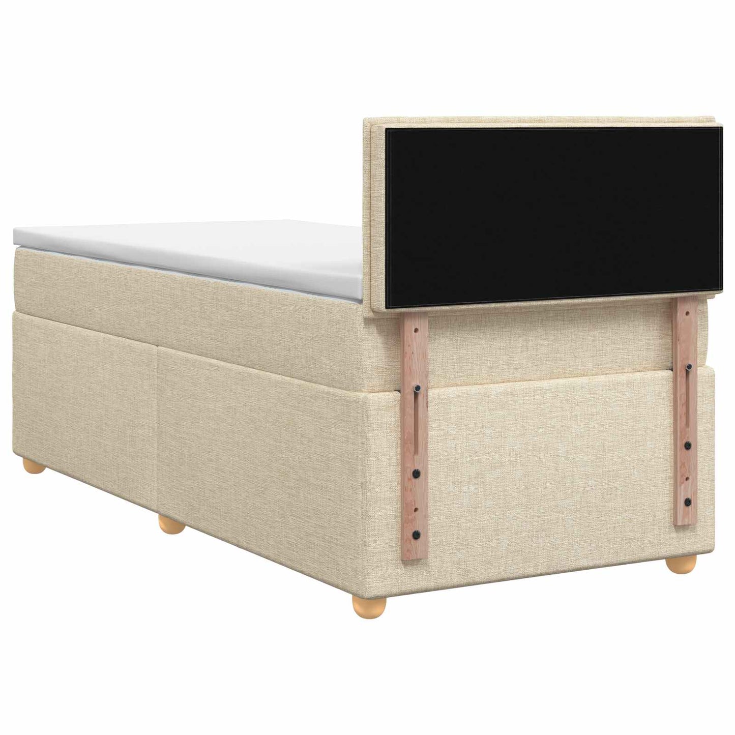 Boxspring ágy matraccal Krémszínű 80 x 200 cm Szövet