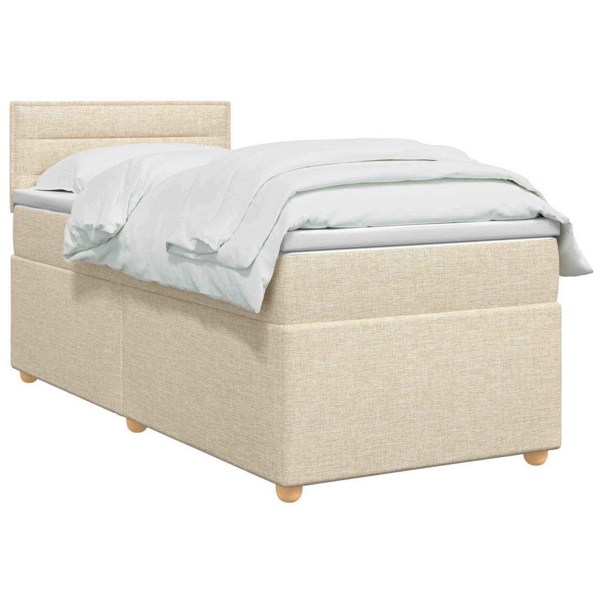 Boxspring ágy matraccal Krémszínű 80 x 200 cm Szövet